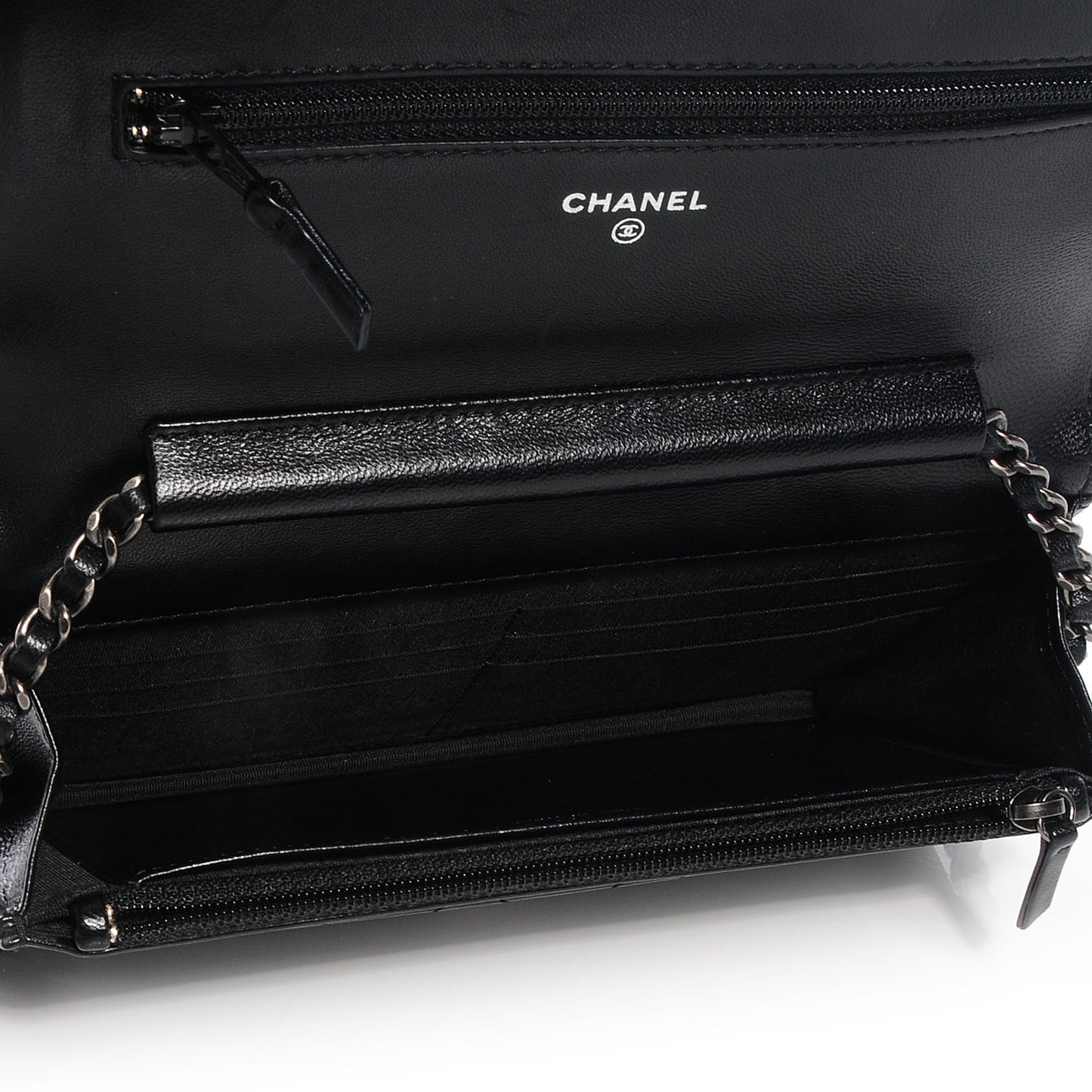 Lambskin Quilted Boy Wallet On Chain WOC Black