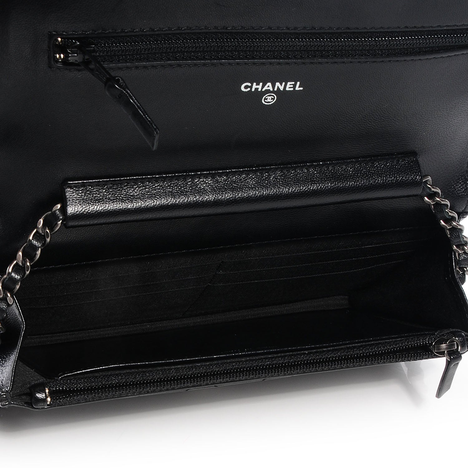 Chanel Lambskin Quilted Boy Wallet On Chain WOC Black 6 of 9