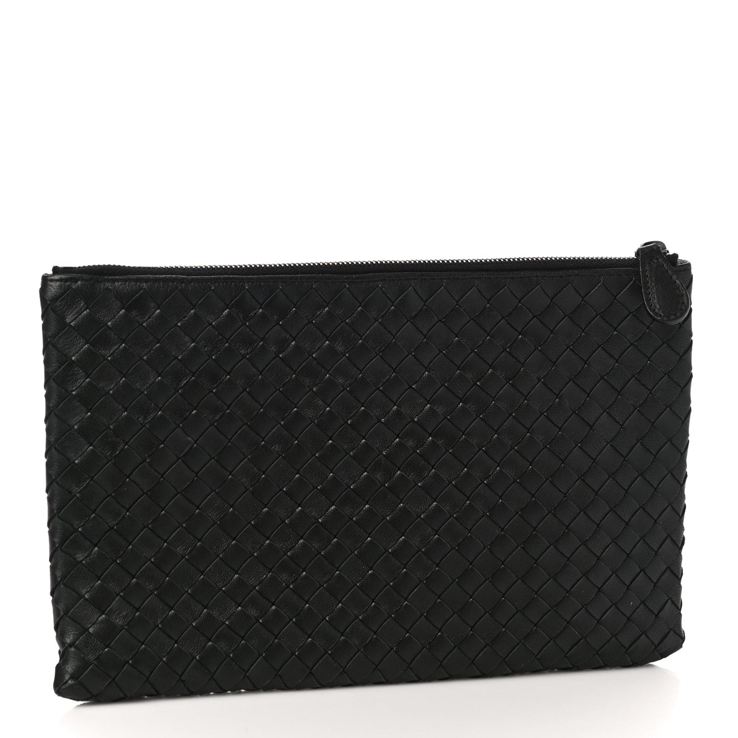 Nappa Intrecciato Medium Zip Pouch Black