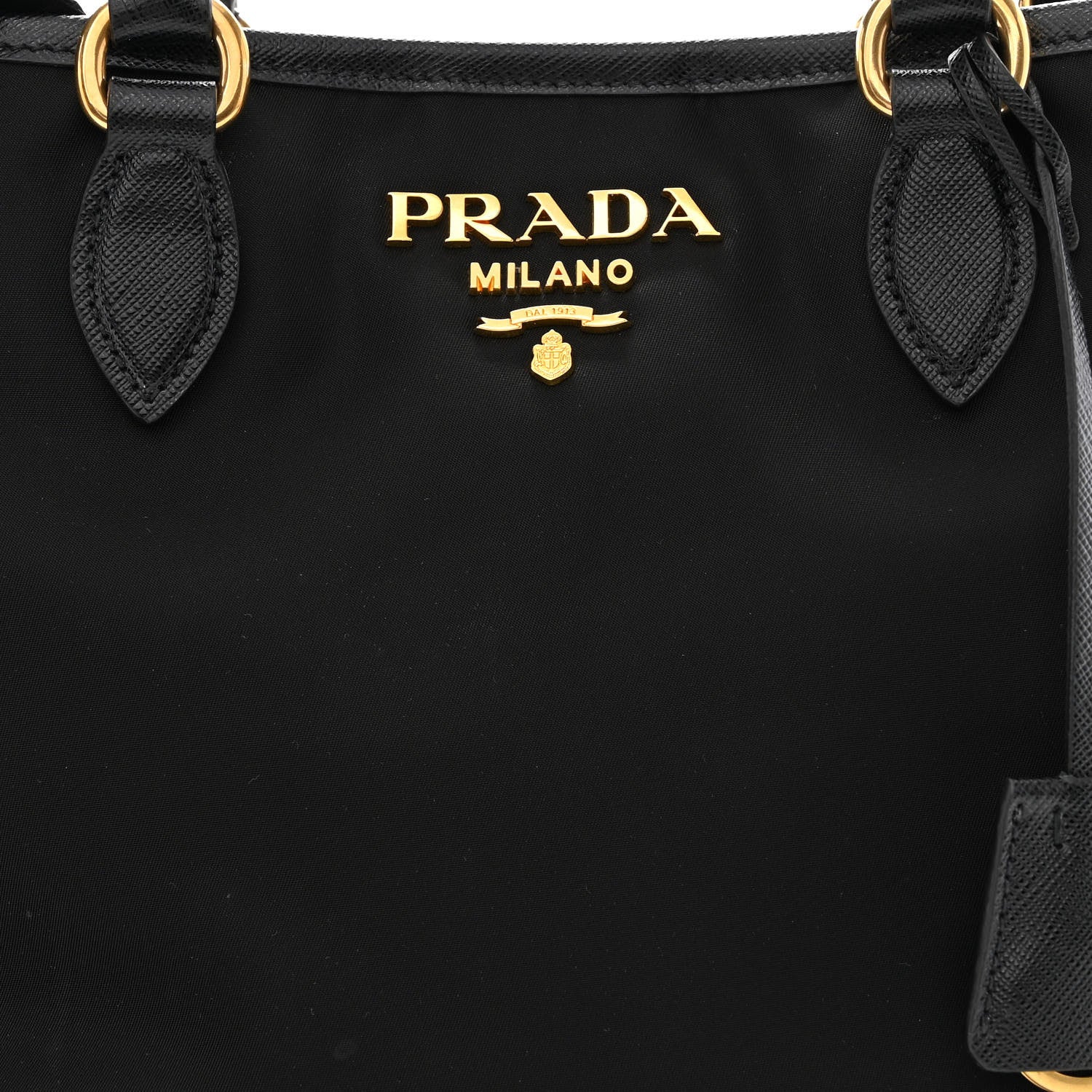 Prada Tessuto Nylon Saffiano Small Tote Black 9 of 11