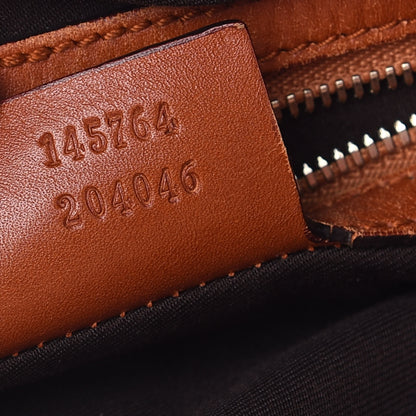 Gucci GGUCCI Calfskin Horsebit Embossed Glam Hobo Tan 6 of 8