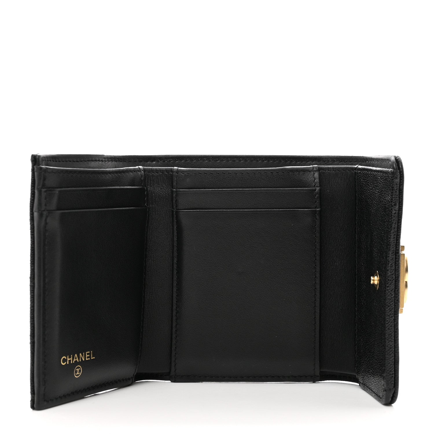 Chanel Caviar Quilted Compact Boy Wallet Black 5 of 7