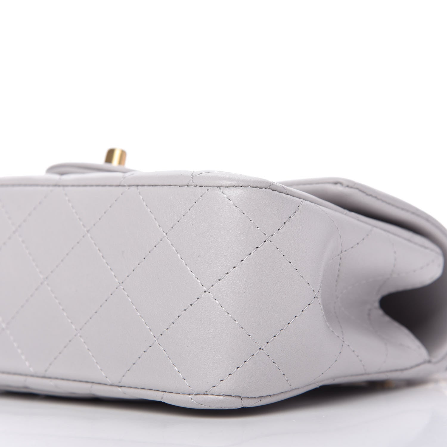 Chanel Lambskin Quilted Mini Top Handle Rectangular Flap Grey 7 of 11
