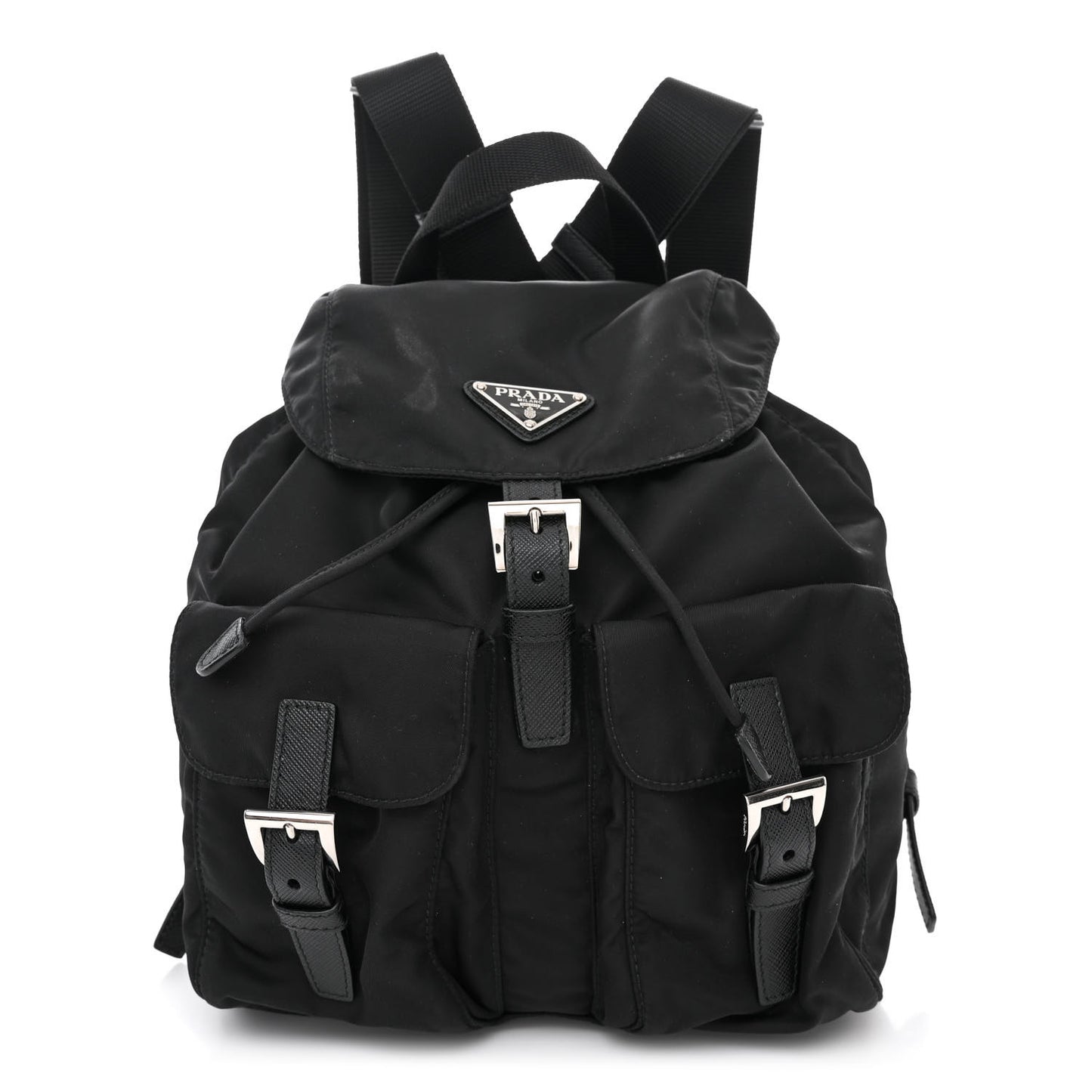 Tessuto Nylon Saffiano Small Backpack Black