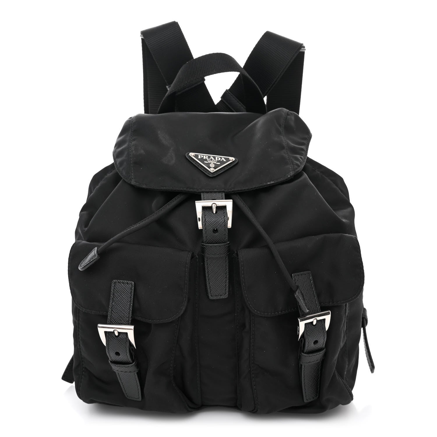 Prada Tessuto Nylon Saffiano Small Backpack Black 1 of 13