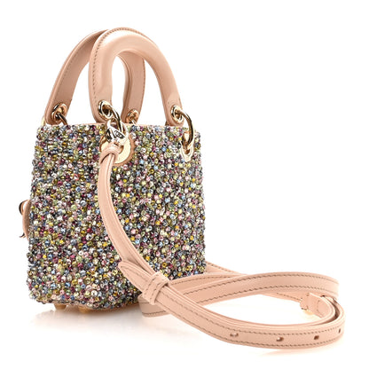 Christian Dior Satin Crystal Beaded Embroidered Micro Lady Dior Multicolor 3 of 11