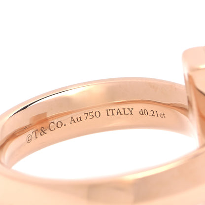 Tiffany 18K Rose Gold Diamond T T1 Ring 50 5.5 4 of 5