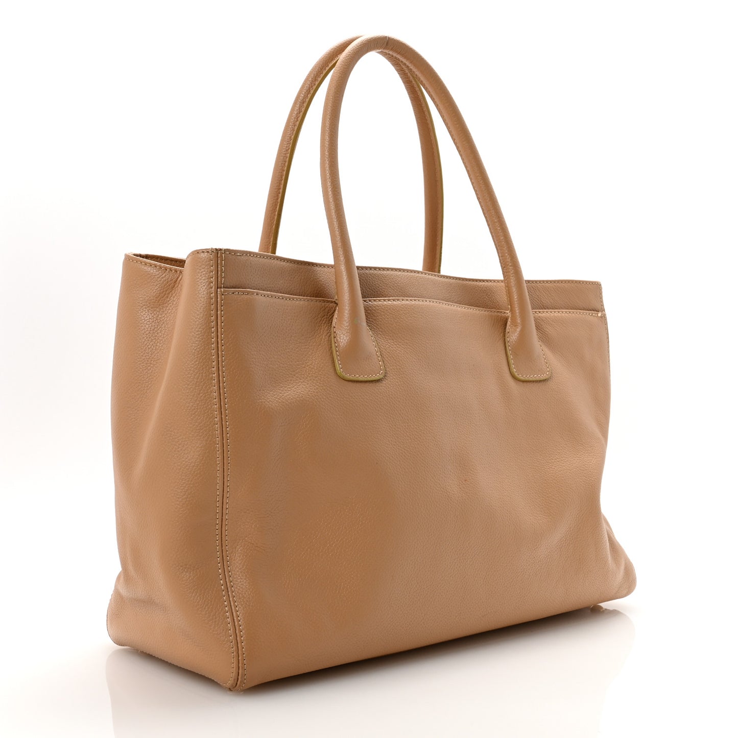 Calfskin Cerf Executive Shopper Tote Beige