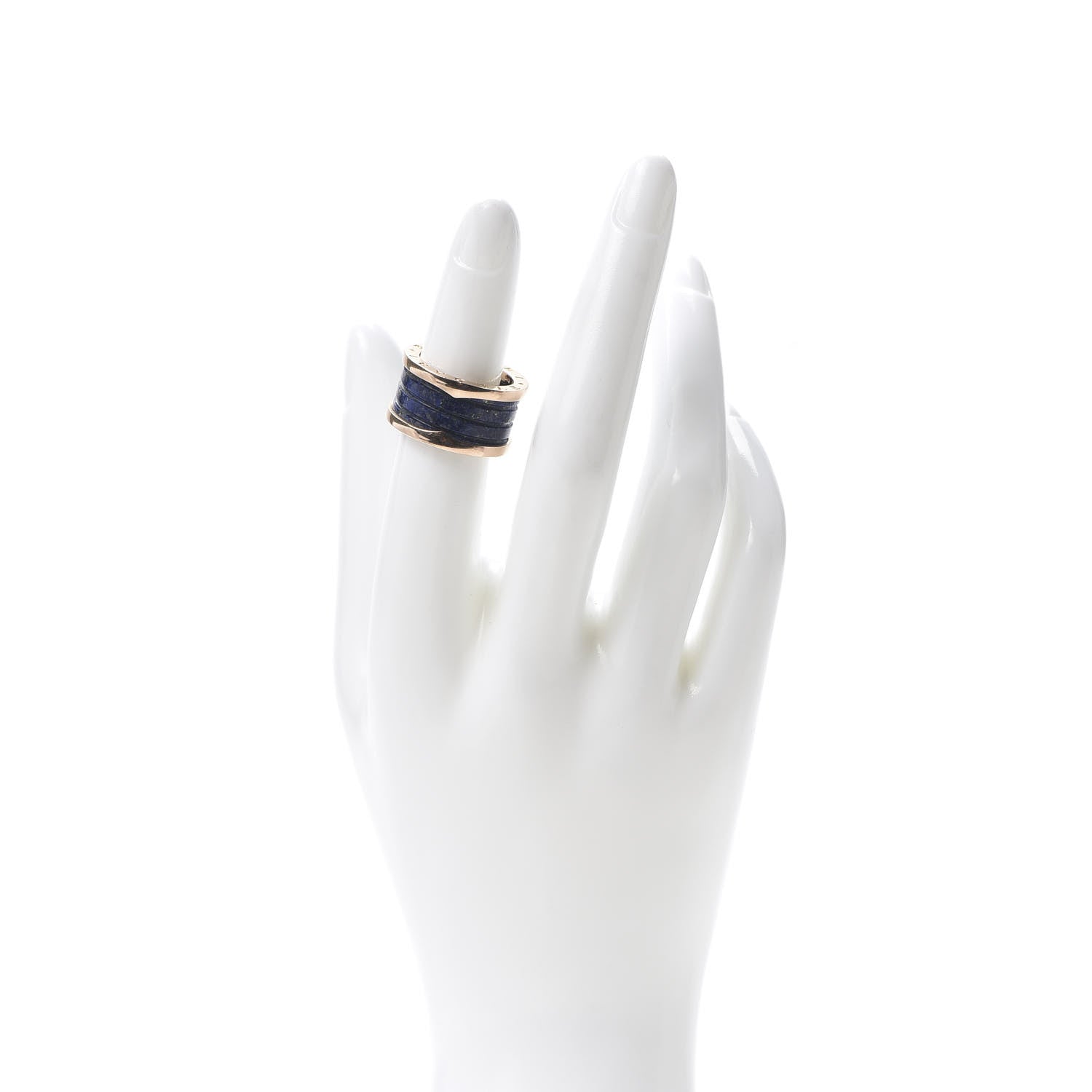 Bulgari 18K Rose Gold Lapis Lazuli B.Zero1 Four-Band Ring 50 5.5 2 of 6