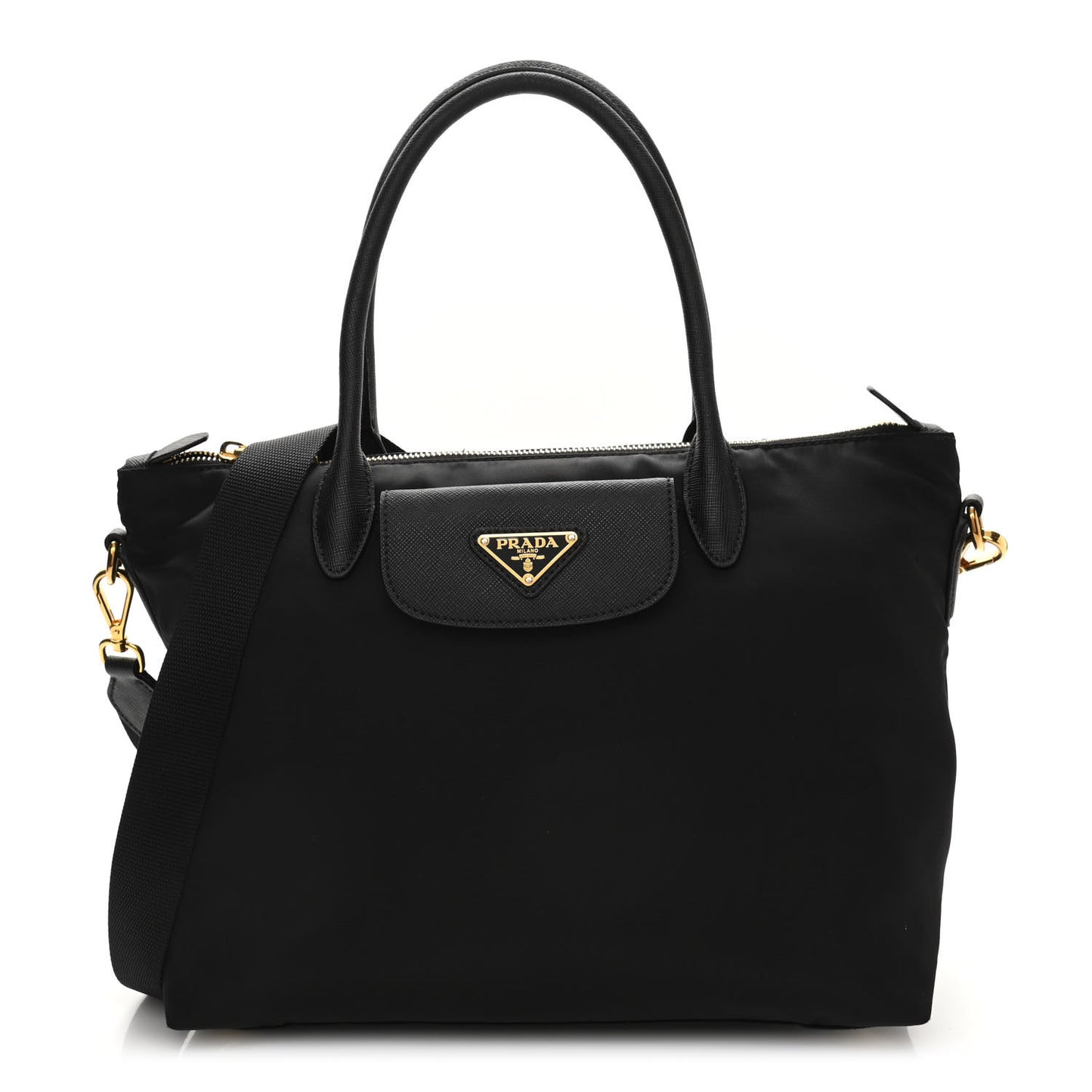 Tessuto Nylon Saffiano Tote Black