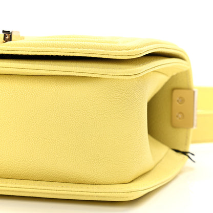 Chanel Caviar Chevron Quilted Small Boy Flap Yellow 10 of 11