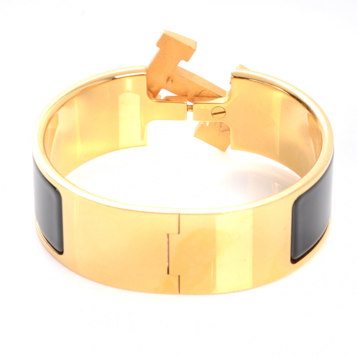 Hermes Enamel Wide Clic Clac H Bracelet PM Black 4 of 6