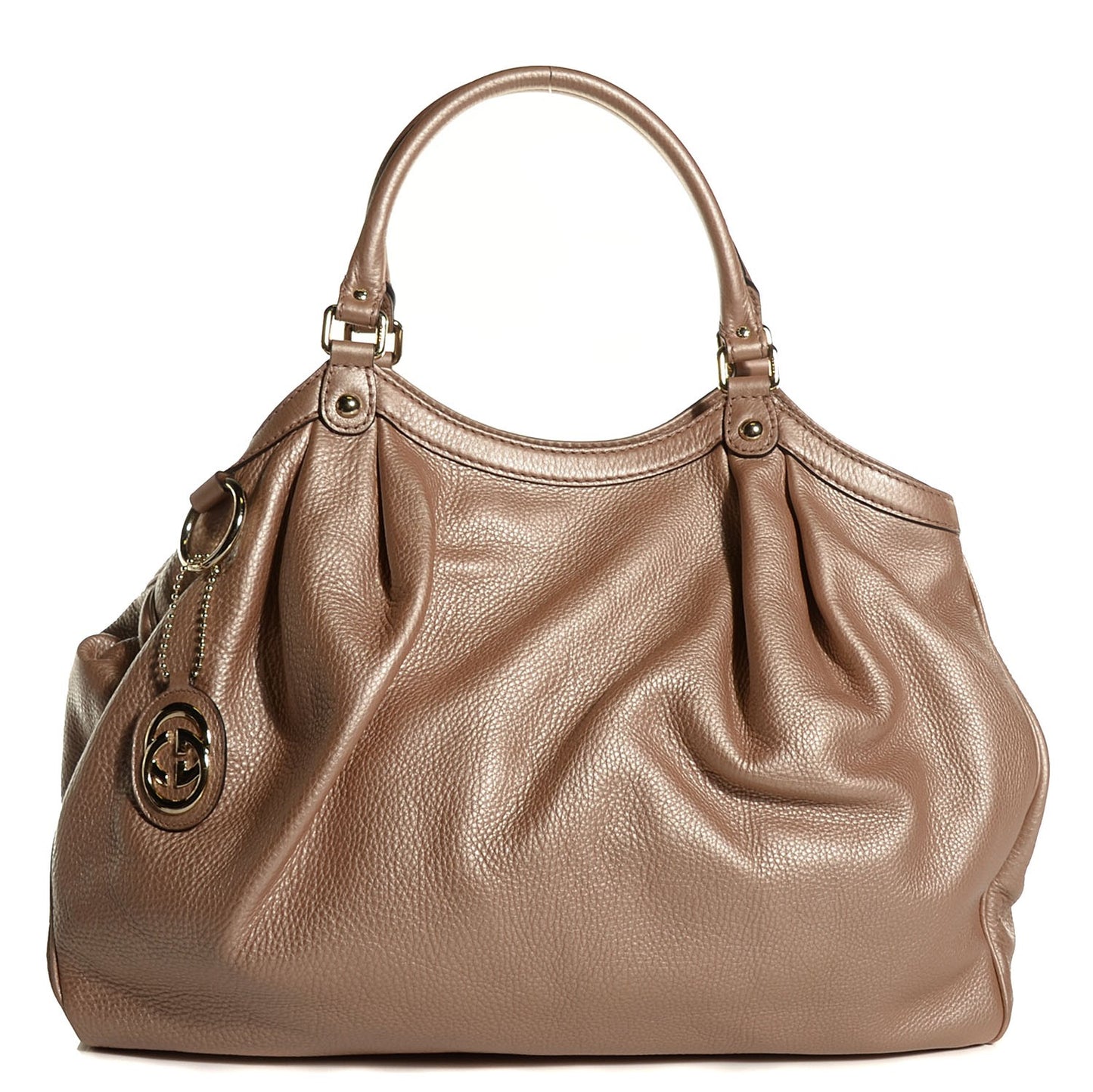 Metallic Calfskin Large Sukey Tote Antique Rose