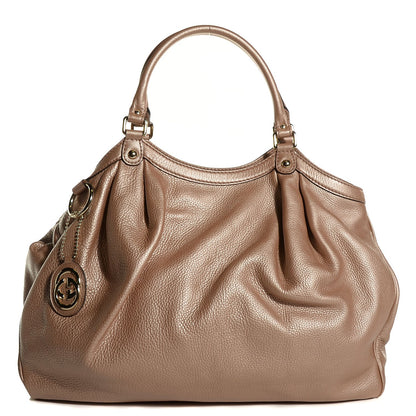 Gucci Metallic Calfskin Large Sukey Tote Antique Rose 1 of 7