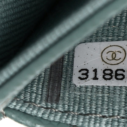 Chanel Caviar Quilted Flap Card Holder Wallet Dark Green 8 of 9