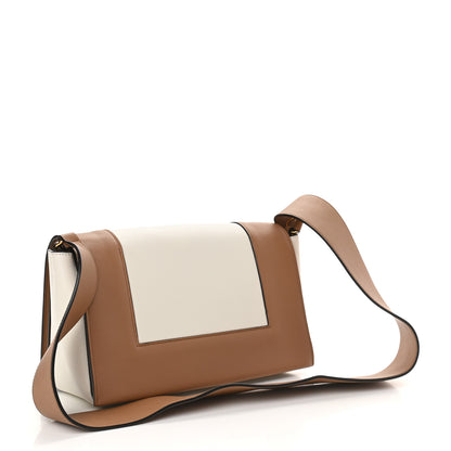 Celine Shiny Smooth Calfskin Medium Frame Shoulder Bag Tan Optic White 3 of 9