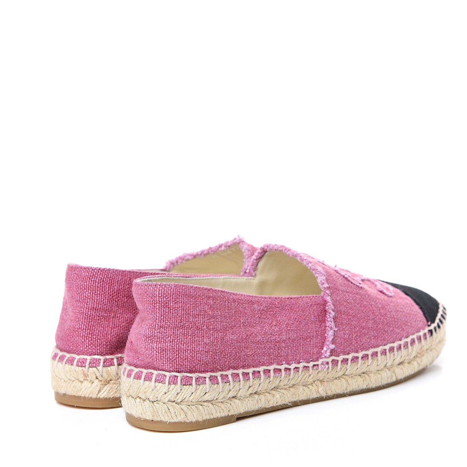 Chanel Linen CC Espadrilles 38 Pink Black 4 of 9