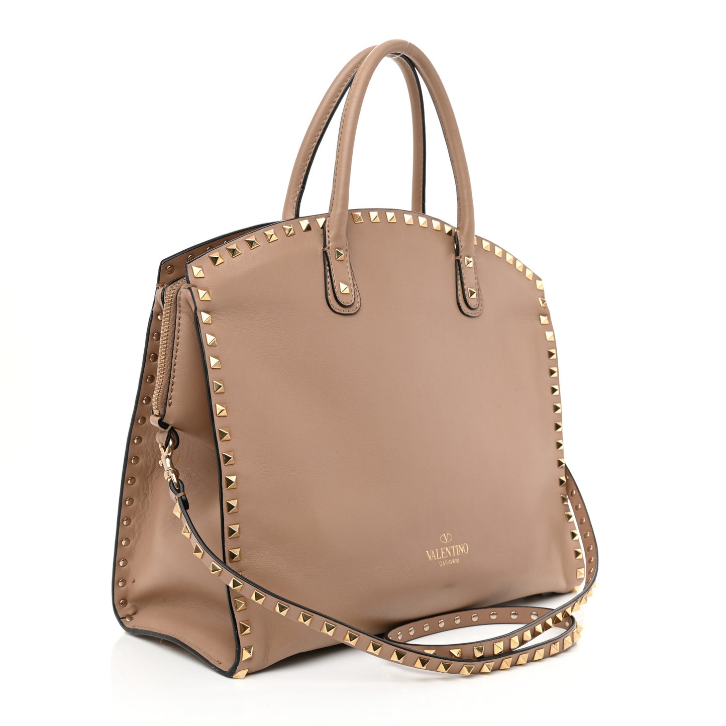 Vitello Rockstud Dome Shopper Alpaca