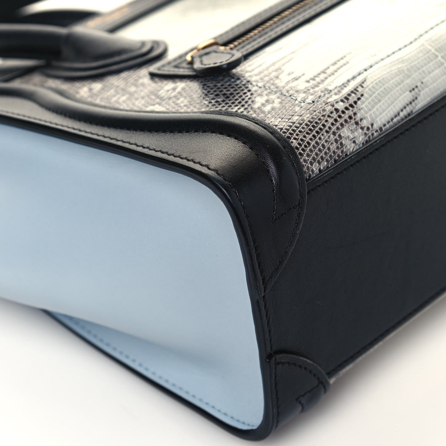 Lizard Smooth Calfskin Nano Tri-Color Luggage Mineral