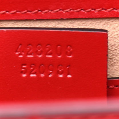 Gucci Guccissima Signature Medium Padlock Top Handle Bag Hibiscus Red 5 of 6