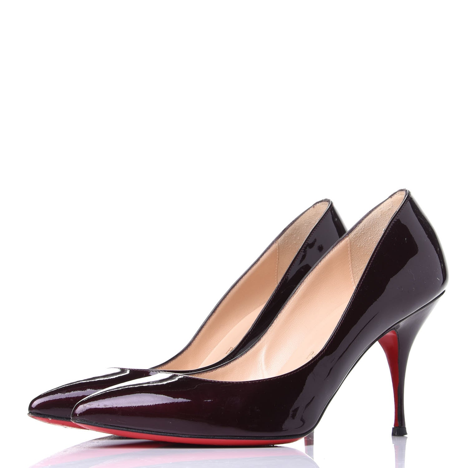 Christian Louboutin Metal Patent Piou Piou 85 Pumps 36.5 Rouge Noir 3 of 10
