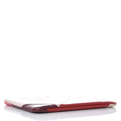 Chanel Lambskin Patchwork Medium Cosmetic Case Pink Red 4 of 7