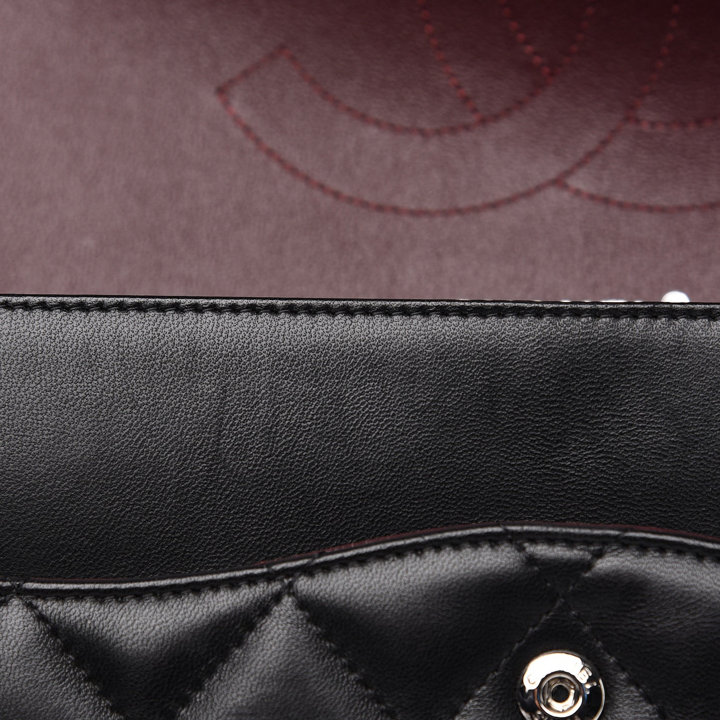 Lambskin Quilted Jumbo Double Flap Black