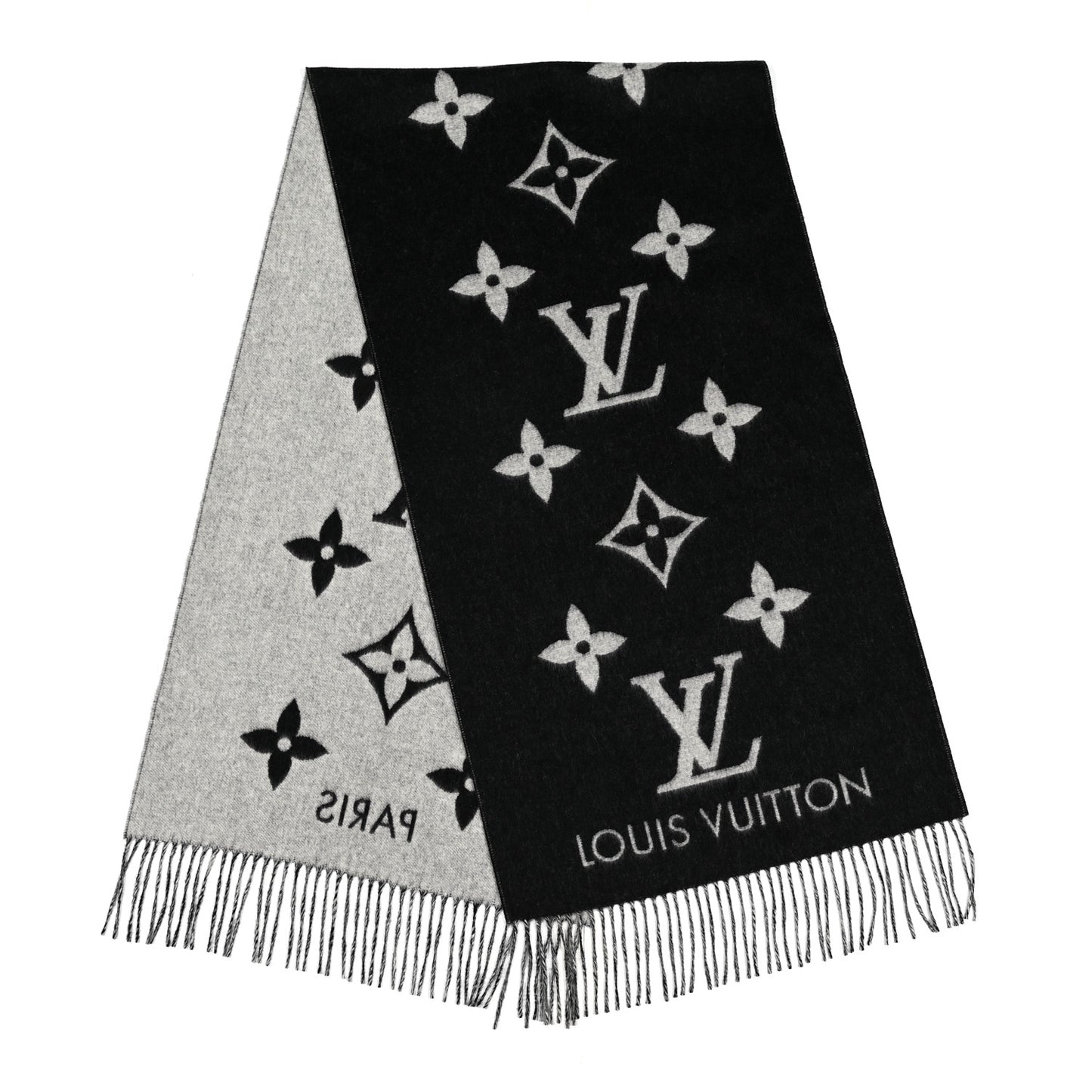 Cashmere Monogram Reykjavik Scarf Black