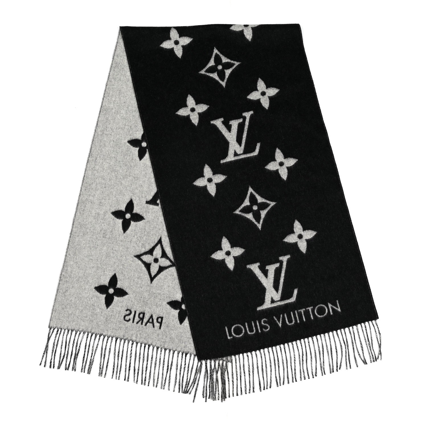 Louis Vuitton Cashmere Monogram Reykjavik Scarf Black 2 of 3