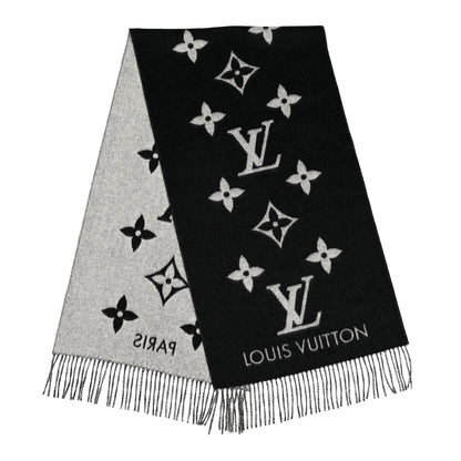 Louis Vuitton Cashmere Monogram Reykjavik Scarf Black 2 of 3