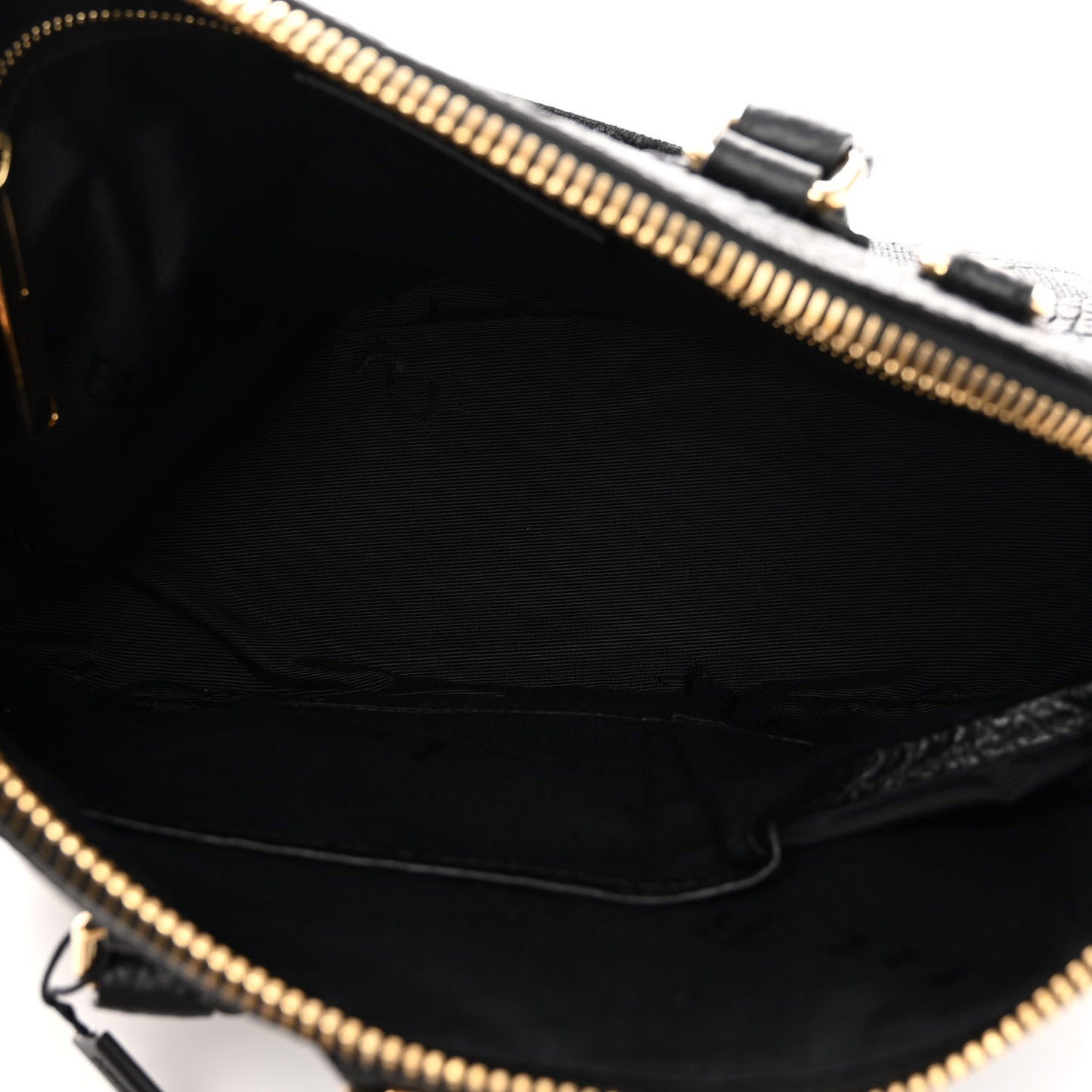 Heritage Grain Check Embossed Small Orchard Bowling Bag Black
