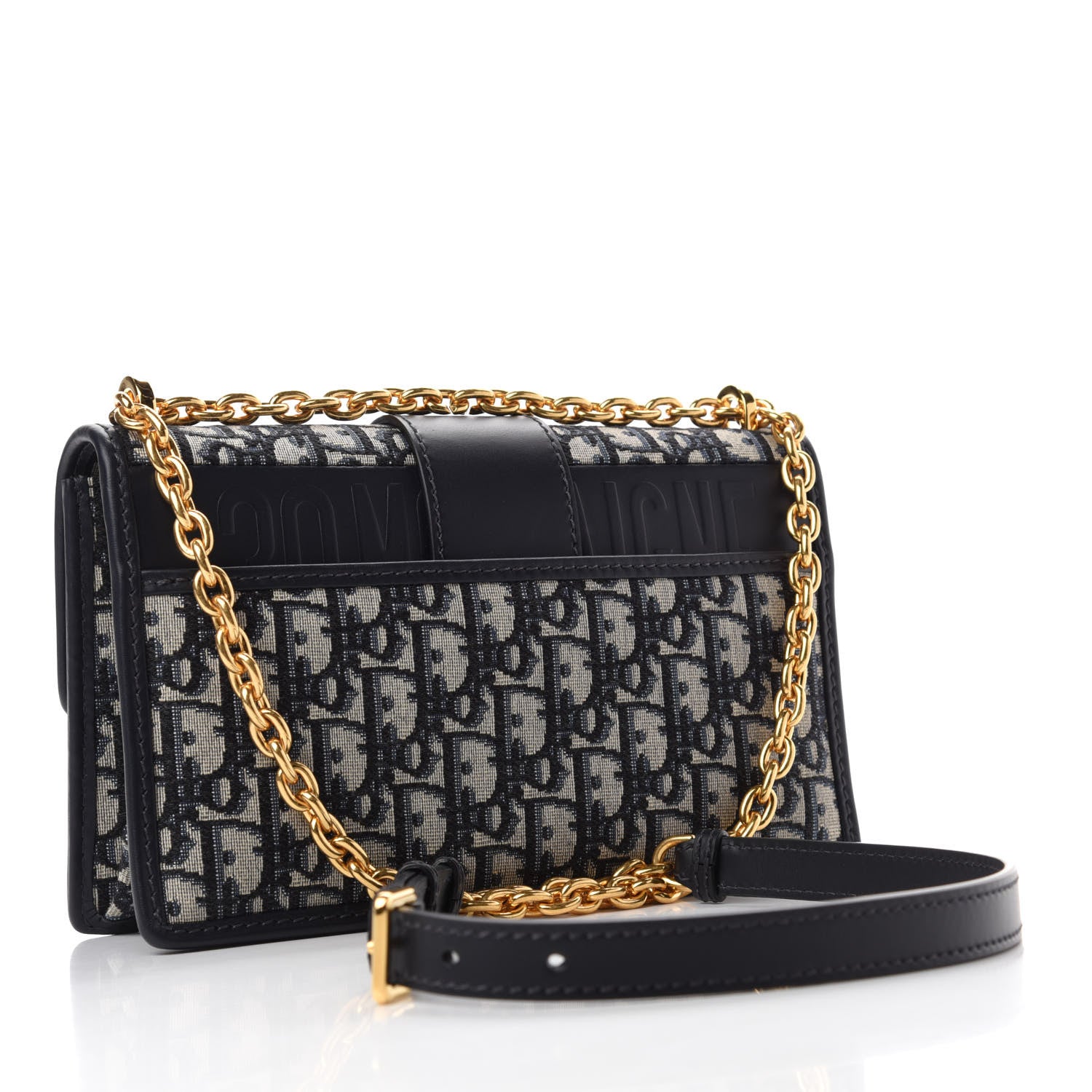 Christian Dior Oblique 30 Montaigne Chain Flap Bag Blue 3 of 10