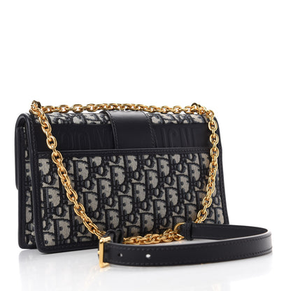 Christian Dior Oblique 30 Montaigne Chain Flap Bag Blue 3 of 10