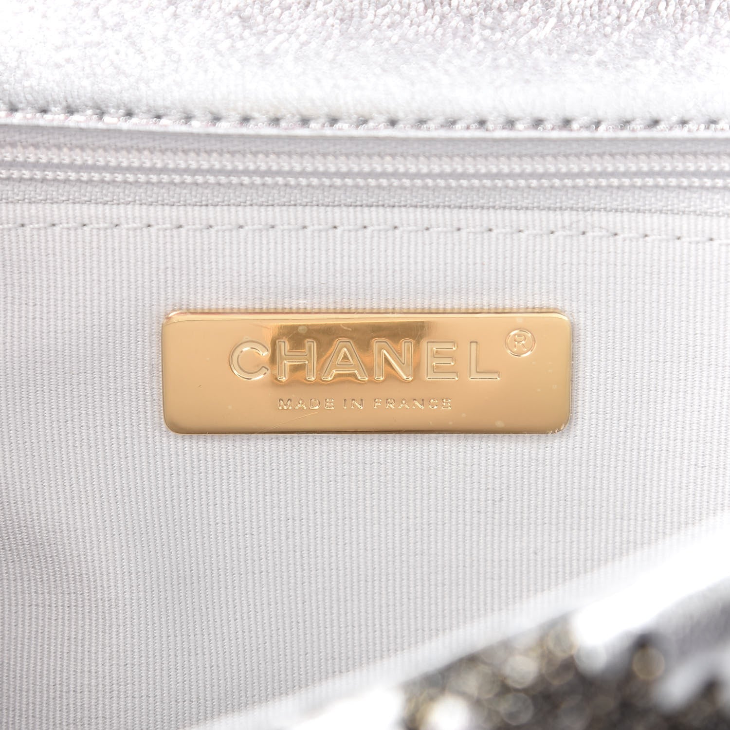 Chanel Metallic Calfskin Crochet Medium Chanel 19 Flap Silver 5 of 8