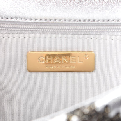 Chanel Metallic Calfskin Crochet Medium Chanel 19 Flap Silver 5 of 8