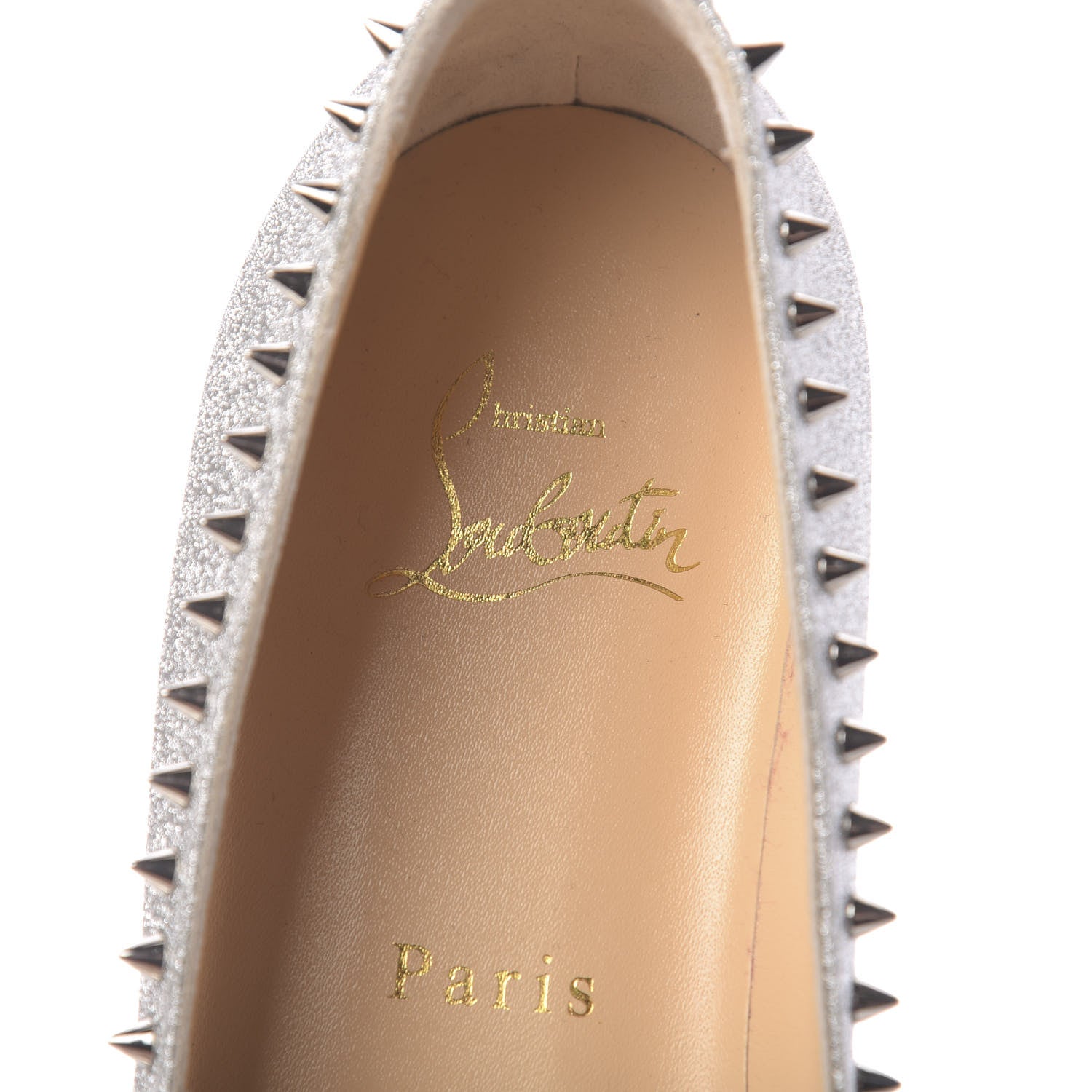 Christian Louboutin Mini Glitter Anjalina Flats 36.5 Silver 6 of 8