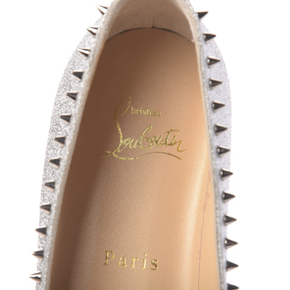 Christian Louboutin Mini Glitter Anjalina Flats 36.5 Silver 6 of 8