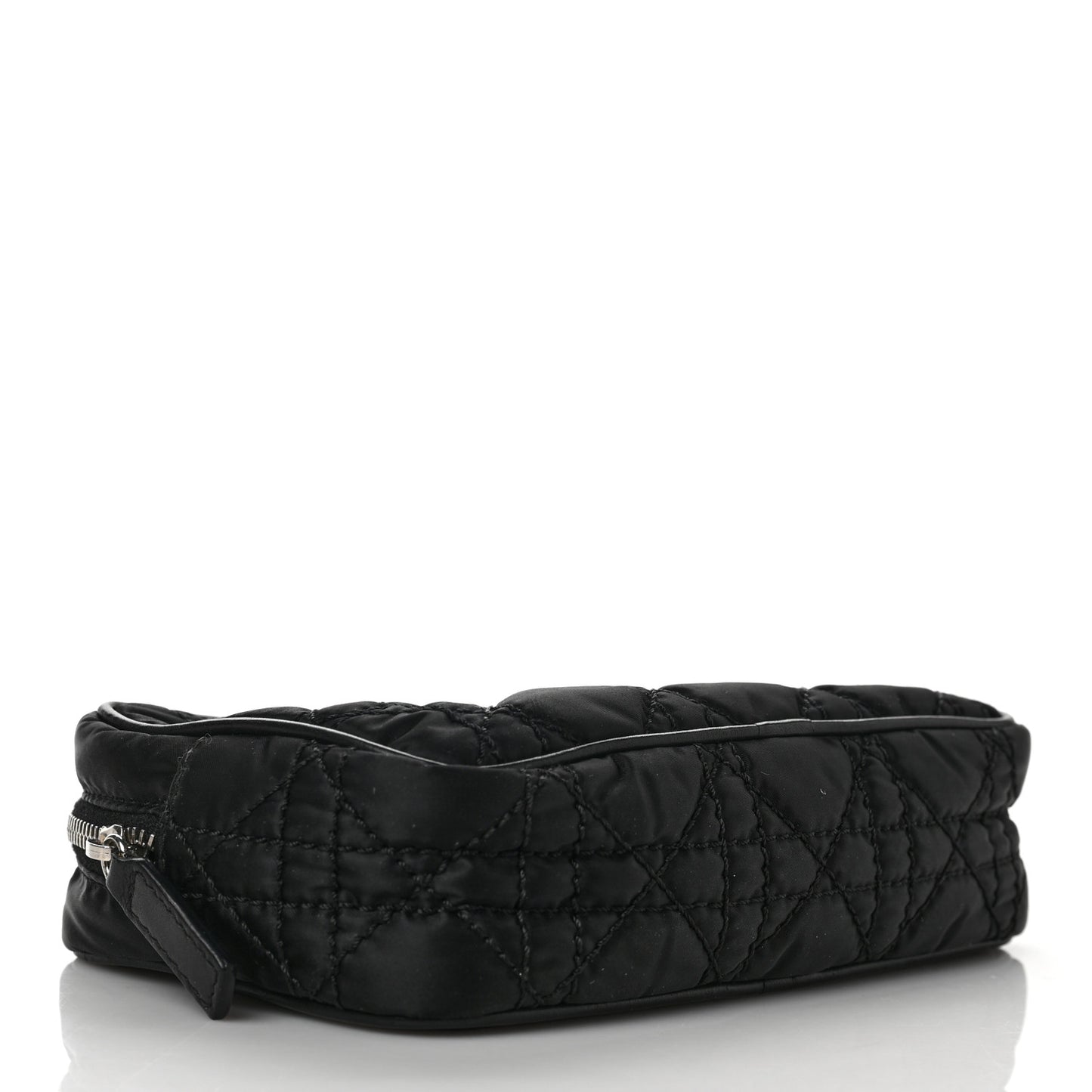 Nylon Cannage Zipped Pouch Black