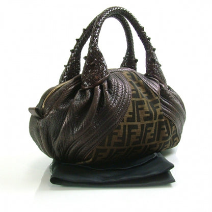 Fendi Zucca Nappa Nuvolata Vitello Tortuga Spy Bowler Tobacco Moro 3 of 10