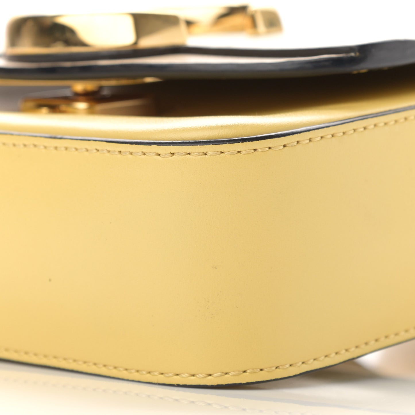 Calfskin Mini C Double Carry Yellow White Beige