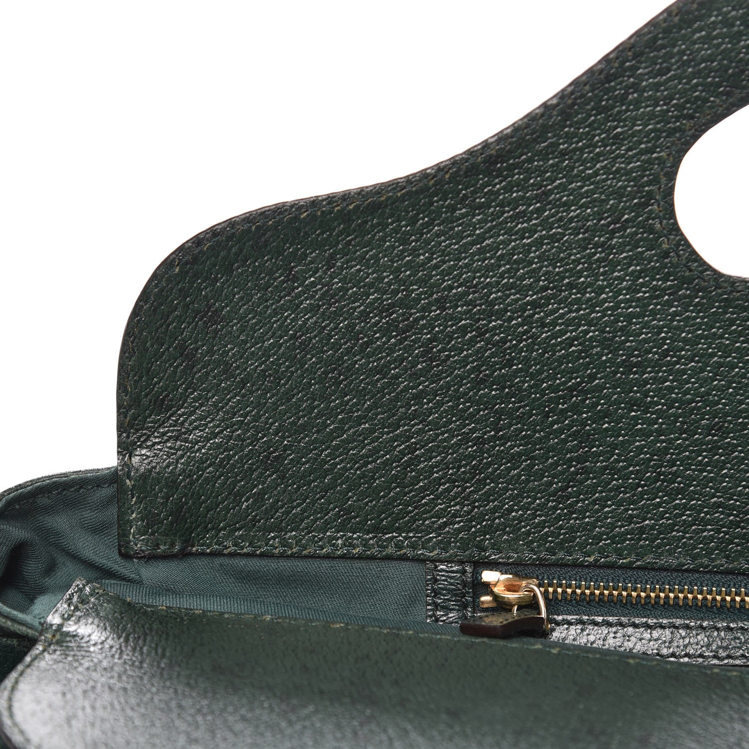 Gucci Velvet Horsebit Embossed Large Punch Top Handle Tote Green 9 of 12