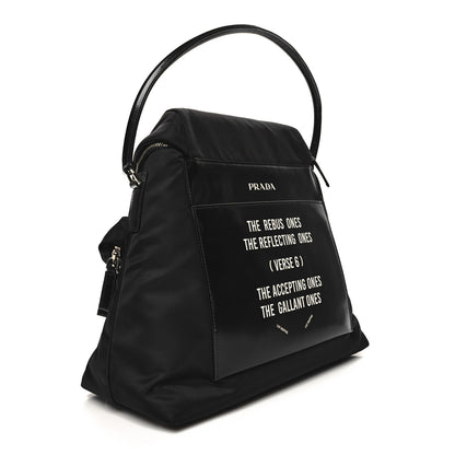 Prada Nylon Tessuto Nappa Symbols Signaux Hobo Bag Black 2 of 9