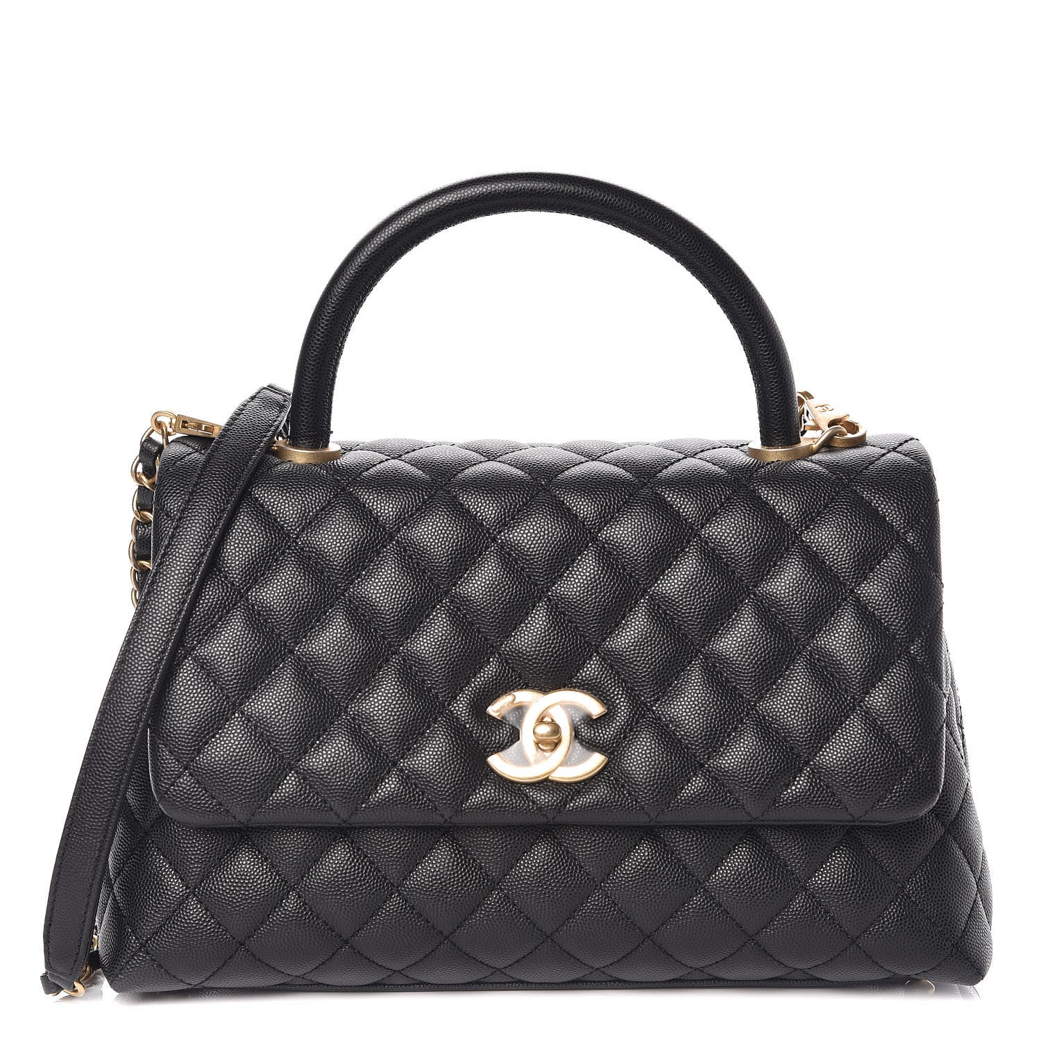 Chanel Caviar Quilted Small Coco Handle Flap Black 1 of 11