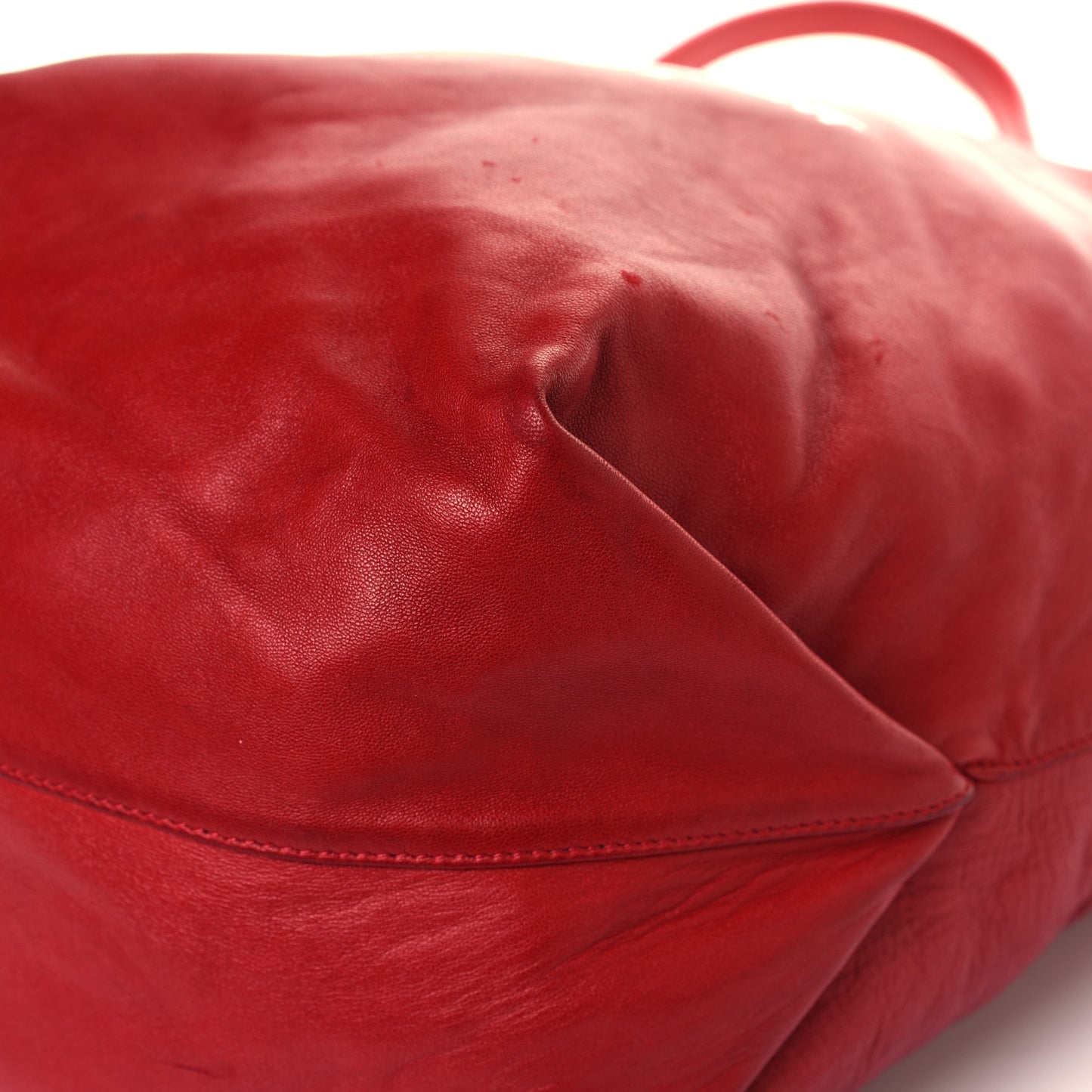 Lambskin Teddy Drawstring Bag Eros Red