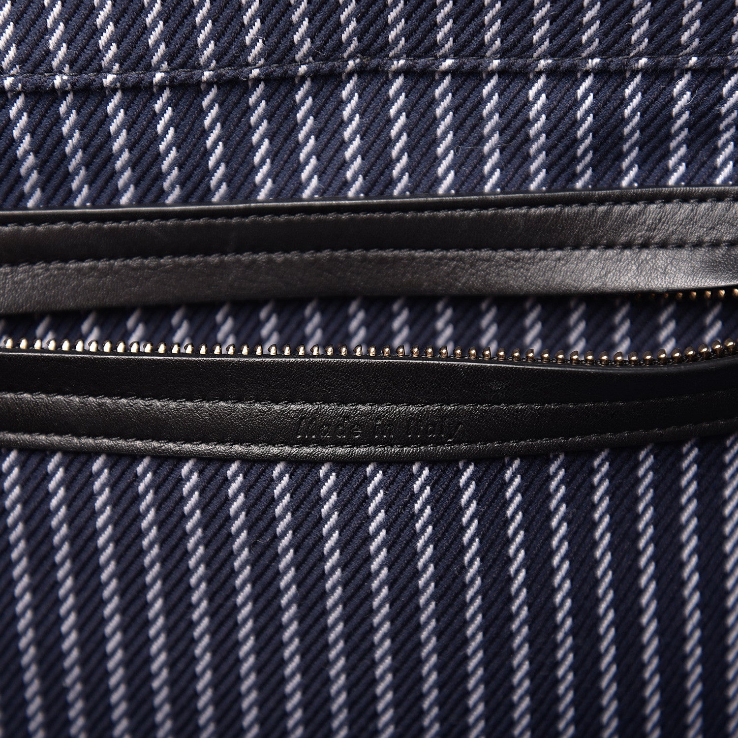 Celine Cotton Canvas Striped Medium Phantom Luggage Navy White 5 of 8