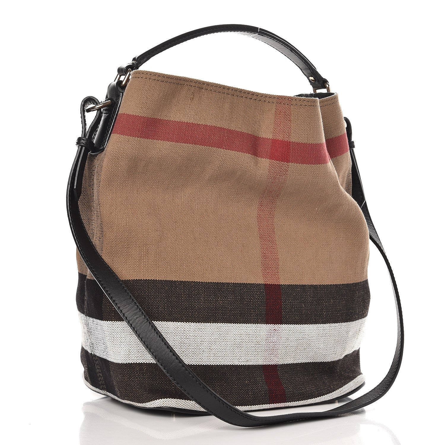 Burberry Canvas Mega Check Medium Ashby Hobo Black 3 of 7