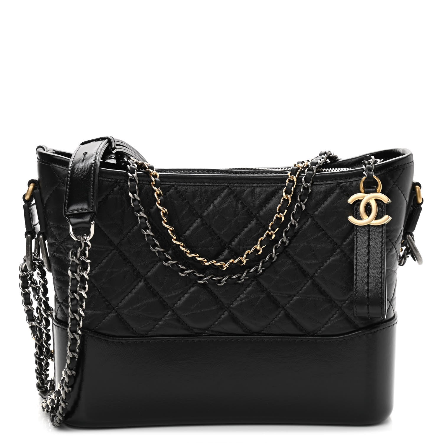 Chanel Aged Calfskin Quilted New Medium Gabrielle Hobo Black 1 of 9