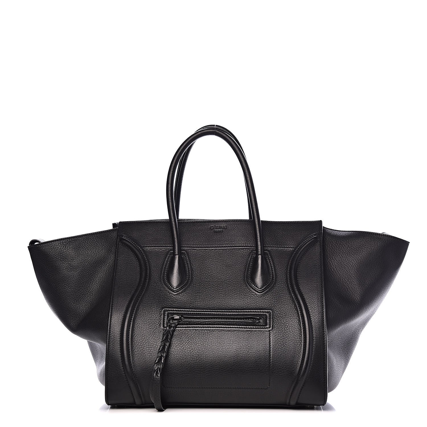 Celine Supple Calfskin Medium Phantom Luggage Black 1 of 13
