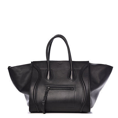 Celine Supple Calfskin Medium Phantom Luggage Black 1 of 13