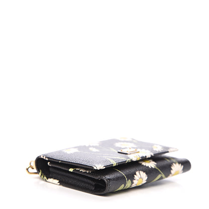 Dolce & Gabbana Dauphine Daisy Print Wallet On Chain Black 3 of 9